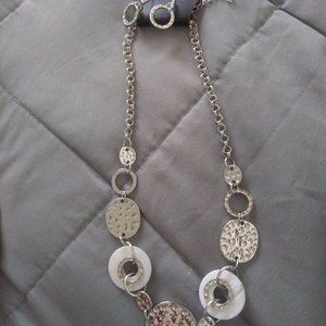 Silver Circle Necklace & Earrings